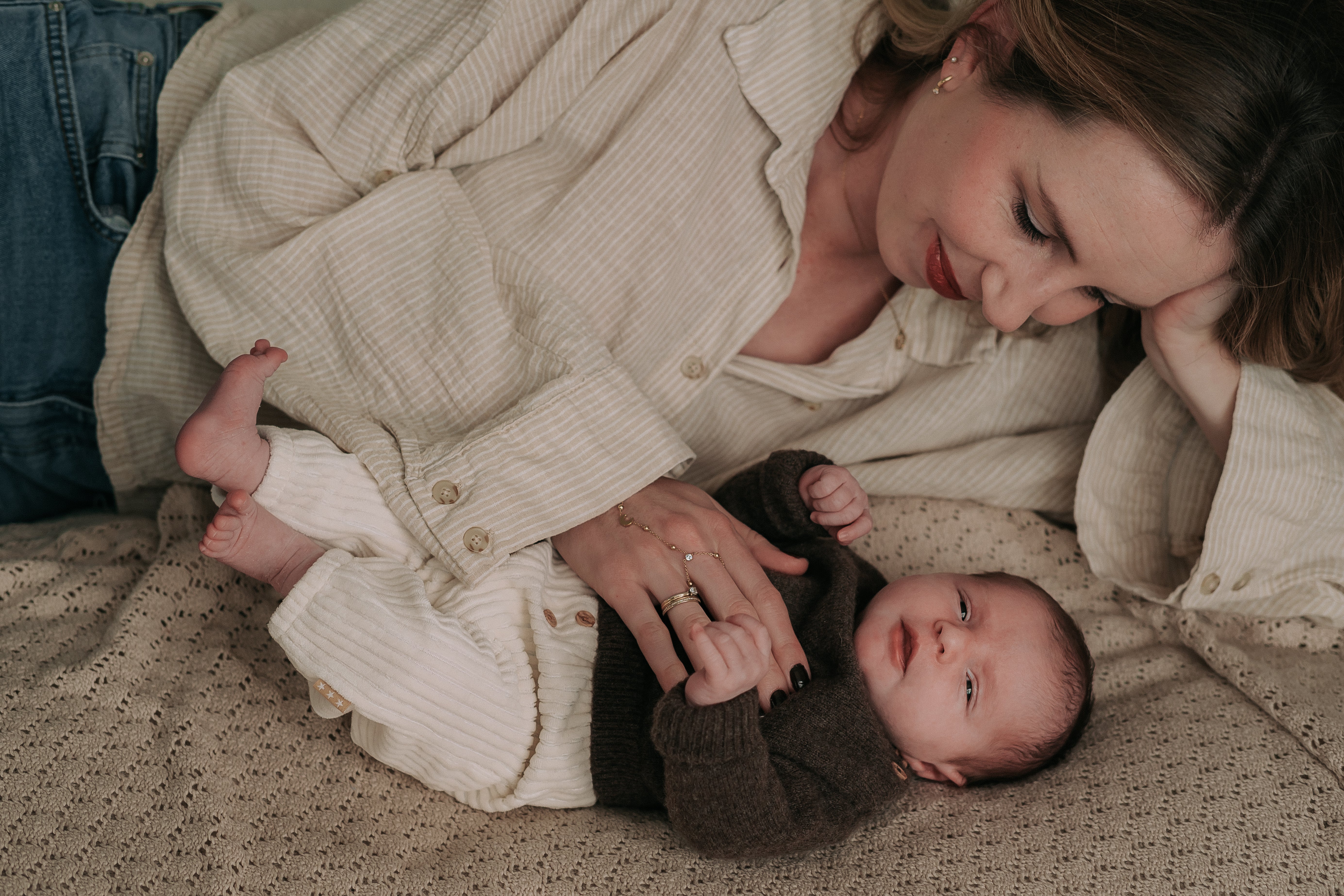 Lisette Zwart van Mama Motion met haar baby